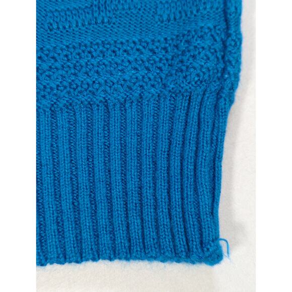 VTG Keneth Too Sweater Womens M Blue Short Sleeve Textured Knit USA 80s Retro - Picture 4 of 9